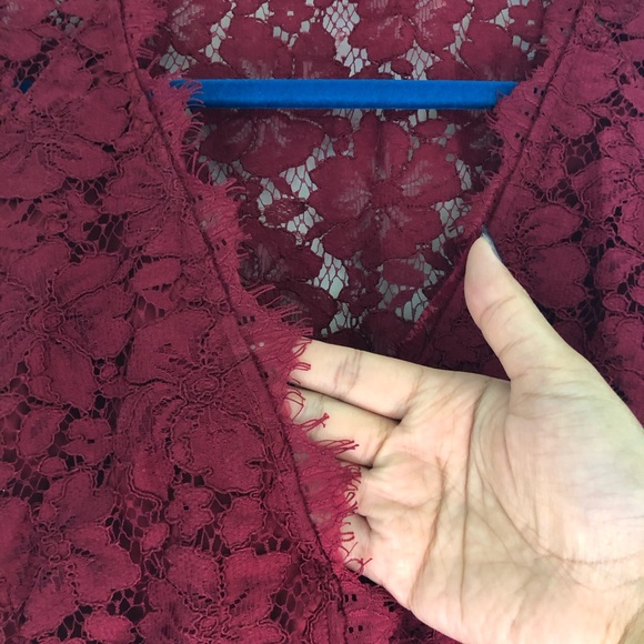 Wayf Say It Out Loud Lace Dress Garnet Red Size L - Picture 8 of 9